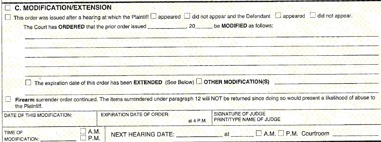 Extension Hearing Form