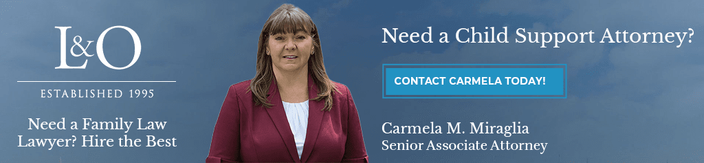 Lynch & Owens banner image - "Need a child support attorney?" Featuring Carmela M. Miraglia, Senior Associate Attorney